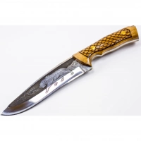 Нож Сафари-2, Кизляр СТО, сталь 65х13, резной купить в Кургане